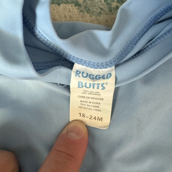 Toddler boys Ruggedbutts swim trunks and rash guard set! Size 18-24 month. Blue. - Picture 3 of 10